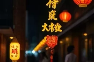 《旧城书店》文艺爱情片封面中旧书架与暖黄台灯